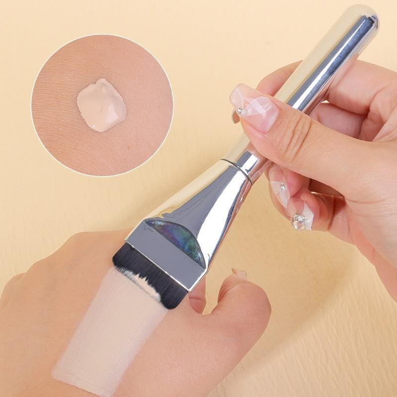Aluminum Tube Ultra-Thin Foundation Brush,Apply makeup quickly and evenly,come with protected bag