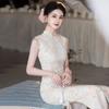 Sleeveless national style, new Chinese Suzhou long cheongsam, improved young 1011 new women's high-end sense, daily wear