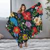 Vibrant Floral Fleece Blanket - Kids Girls Boys Soft Warm Throw Blanket Decorative Bed Blanket Gift