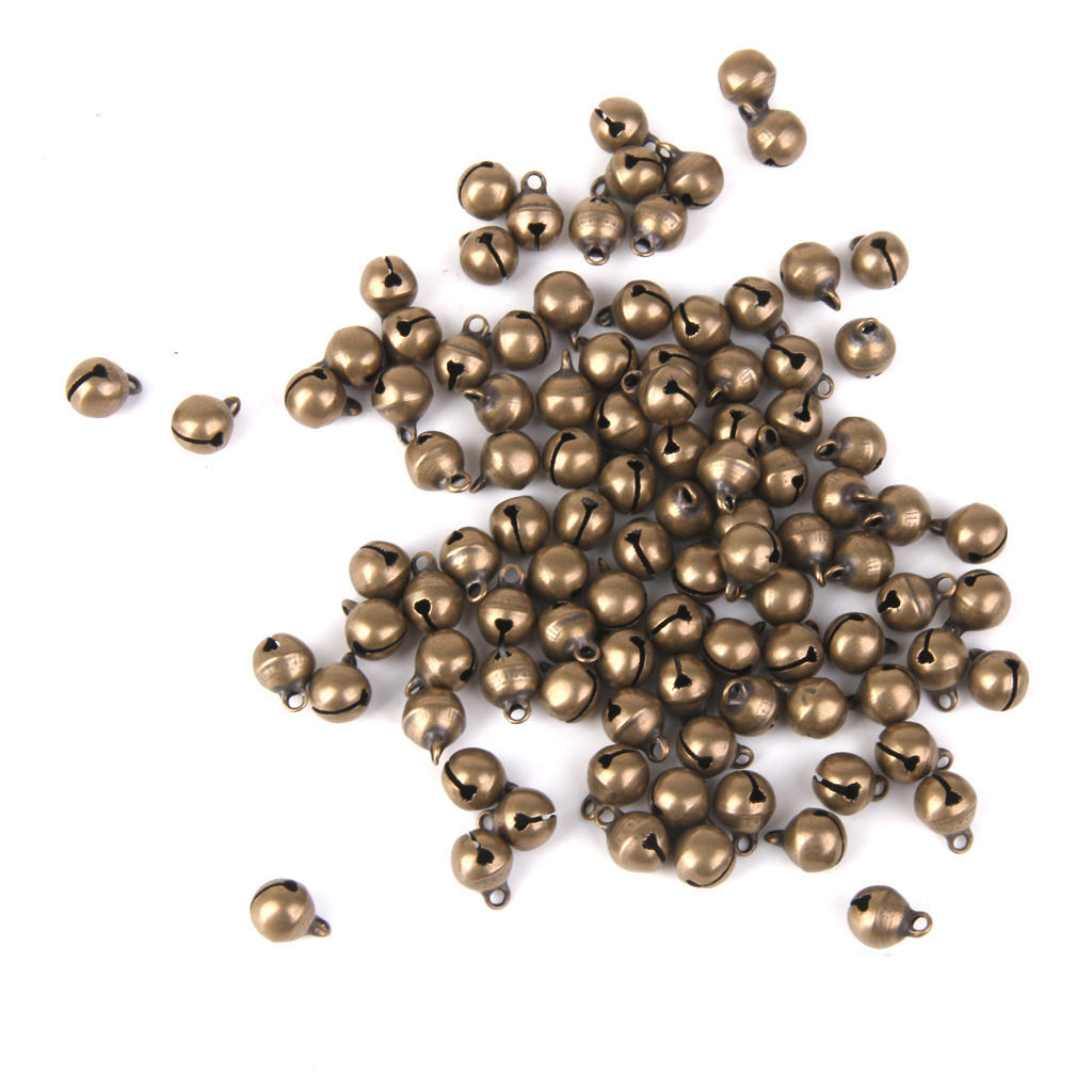 Wholesale 100pcs Bronze Jingle Bell Cat Bell Charm Pendant Jewelry Craft 6mm