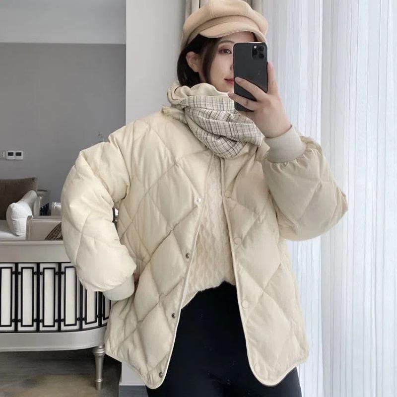 Spring new short coat small down cotton clothes with women's loose diamond cotton clothes