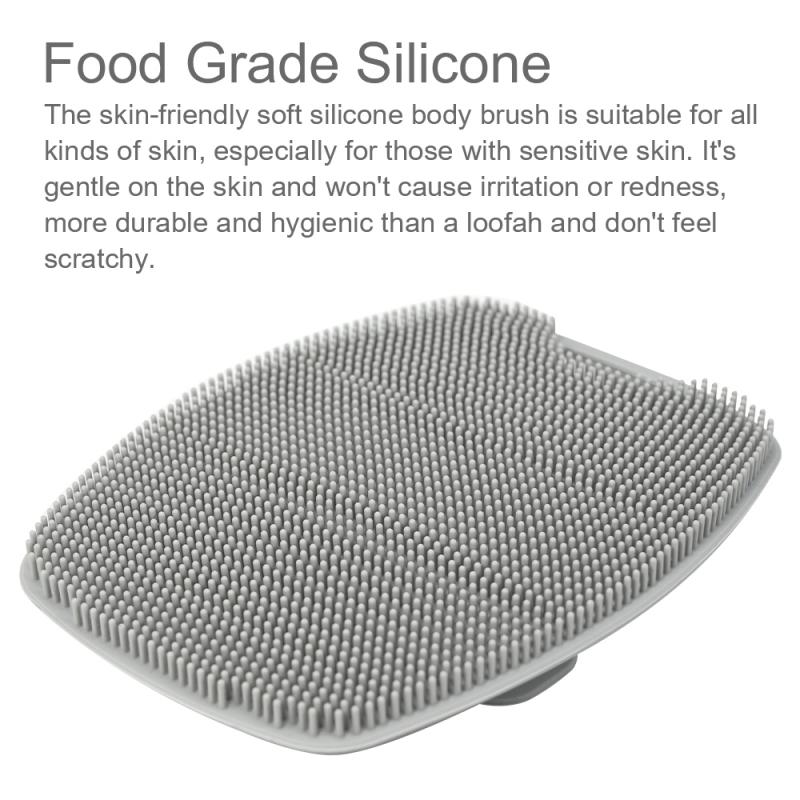 Perie exfoliantă din silicon, curățător fără alunecare, mâner, scrubber pentru corp, curăță și masează pielea, accesorii pentru baie, perie de baie