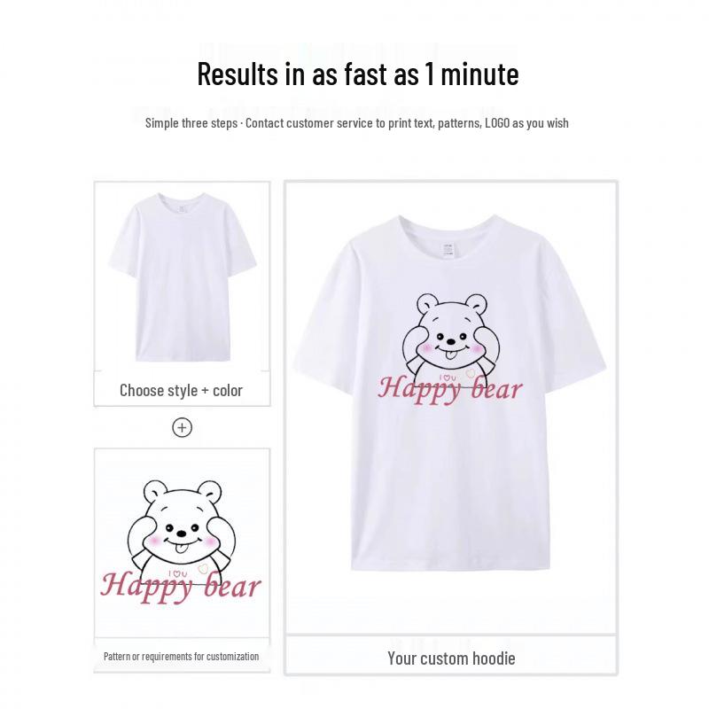 Custom Pure Cotton Children's Drop Shoulder Round Neck T-shirt - Short Sleeve for Party or Activity