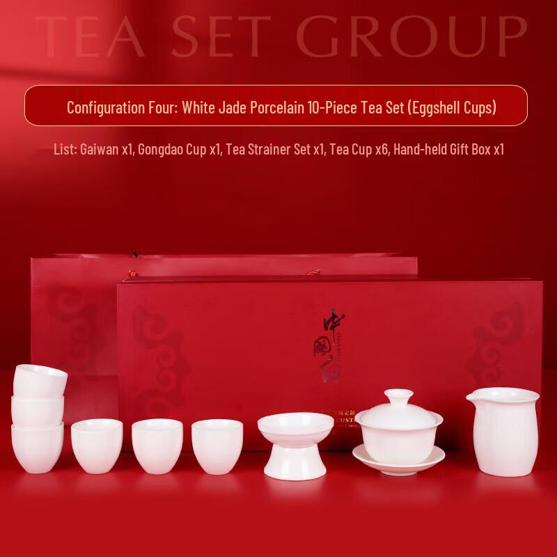 

Chaxun Dehua White Porcelain Kung Fu Tea Set with Eggshell Cups