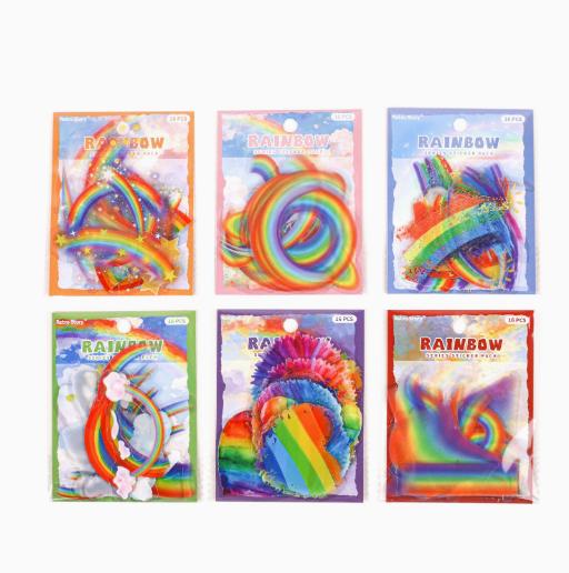 6packs/1lot Kawaii Stationery Stickers rainbow Collection Diary Decorative Stickers Scrapbooking Craft Stickers