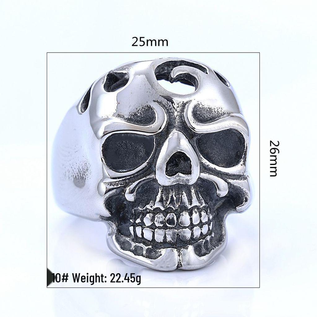 3D Hohlschädel Edelstahlring: Trendiger Punk-Stil für Männer