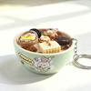 Plastic Mini Bread Squeeze Toy Keychain With Cartoon Pattern For Kids And Teens