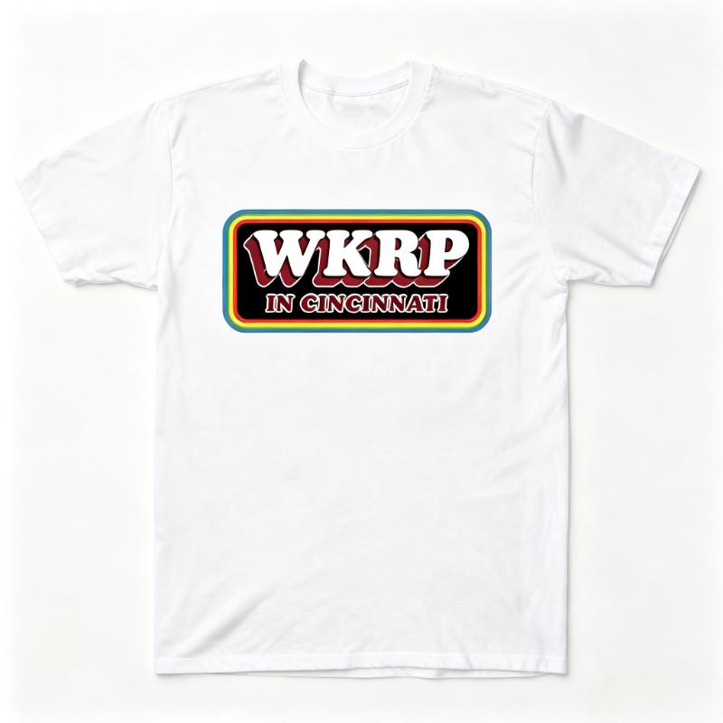 Gift Wkrp Cincinnati Retro Rainbow Fanart Design Tshirt Fashion Boutique Tees Casual Wear Pattern Print Crew Neck Hipster Tops