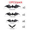 12Pcspack Halloween Black Bat Wall Stickers 3D Stickers Living Room Background Wall Decoration Red Bat Stickers Wholesale