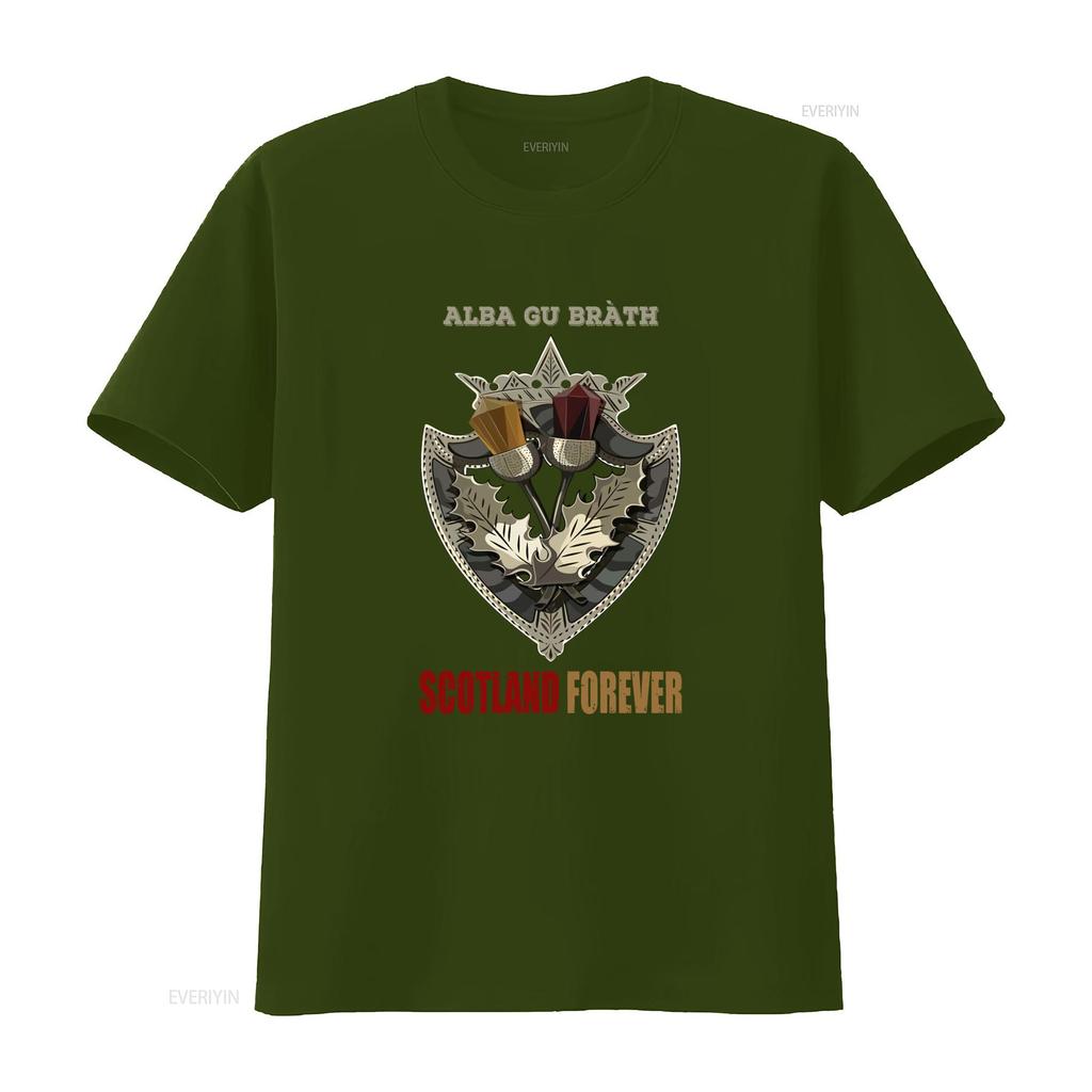Alba Gu Bràth Scotland Forever T Shirt 6319 Scottish Thistle Shield Design for Patriotic Style Vintage Washed Homme Comfortable