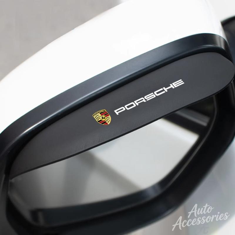 2 Stück Auto-Rückspiegel-Regenabdeckung Silikon-Schutzaufkleber für Porsche Cayenne Panamera Macan 911 718 Taycan Boxster Cayman 918 GD1