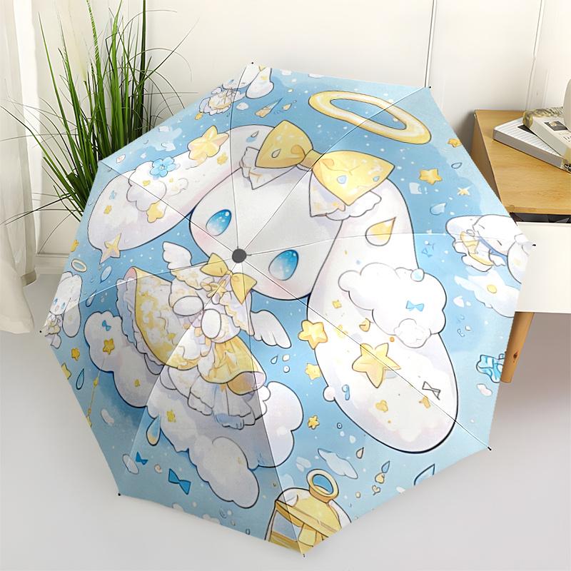 1pc Angelic Rabbit Umbrella: Automatic Opening/Closing, Foldable Design, Outdoor Use, Festive Gift for Fans & Travelers.A009
