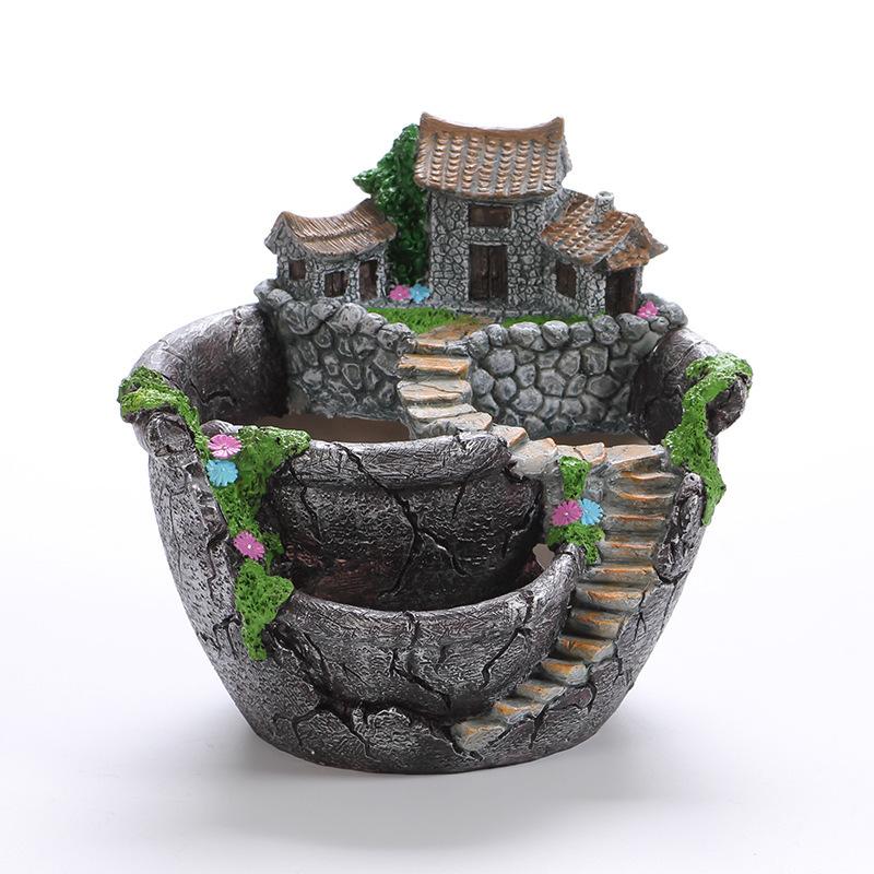 Courtyard Green Plant Planting Flowerpots Decorative Micro-landscape Ornaments Breeding Tools Courtyard