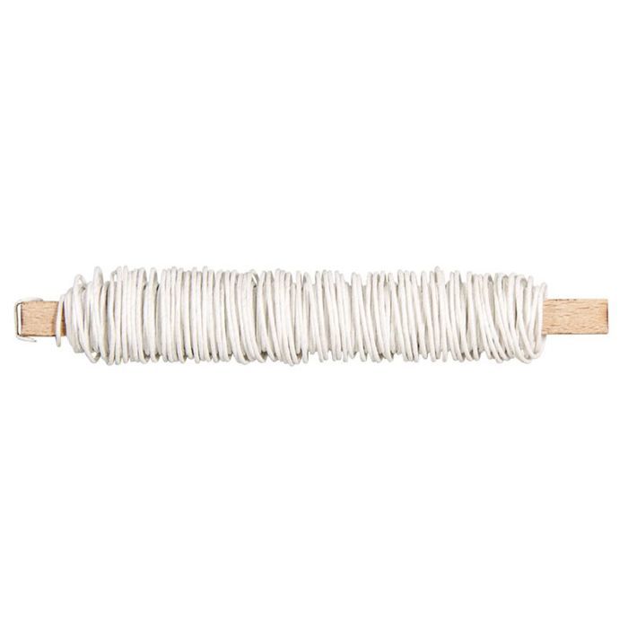 Rayher Hobby Rayher Fil de Papier Enroulé sur du Bois 55 mm Ø, 50 g Blanc - 24116102