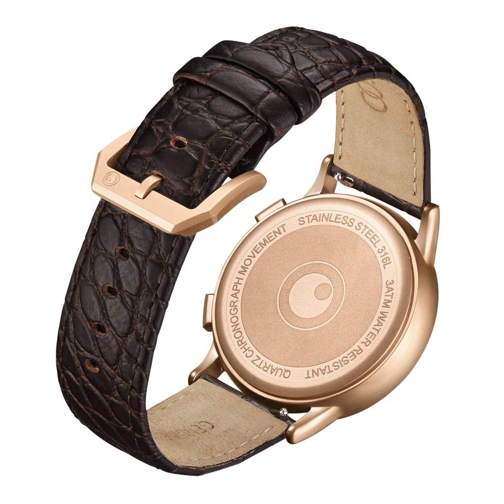 ZEROO CLASSIC3 Chronograph Quartz White with Rose Gold Model ZC003RWB Men's Watch, Case,