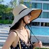 Summer Women Fisherman Hat Big Brim Windproof Fixed Strap Double-sided Wear Sun Protection Anti-UV Breathable Portable Camping Beach Travek