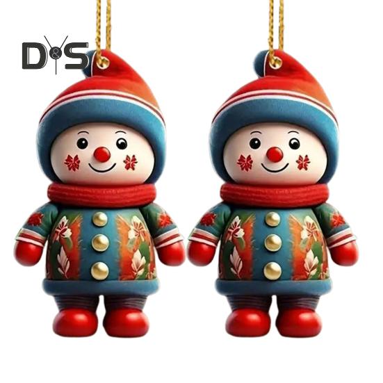 

1 пара мультяшных фигурок, подвеска, легко подвешиваемая, акриловые рождественские украшения, красочная многоразовая подвеска для праздничного домашнего декора, рождественская елка B