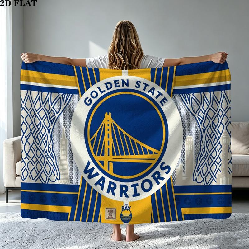 Golden State Warriors Print Flannel Blanket High Quality Warm Comfortable Cover for All Seasons Perfect for Gifts Home Decor