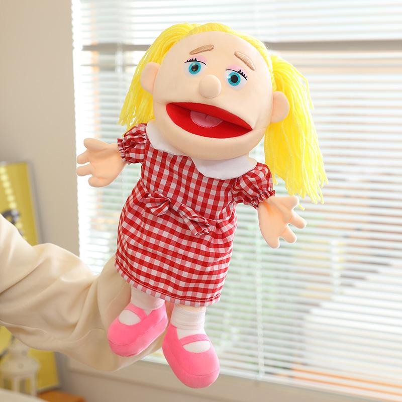 Funny Puppet Doll 38cm Family Series Hand Puppet Role Play Bedtime Story Props Family Playing Toys Doll Educational Toy