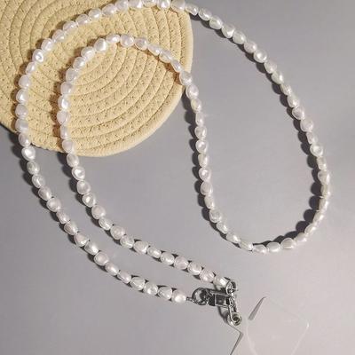 Handy-Lanyard Damen Crossbody Perlenkette Senior Flache Perlenkette Anti-Verlust-Sling-Strapclip Telefon-Charm-Strap