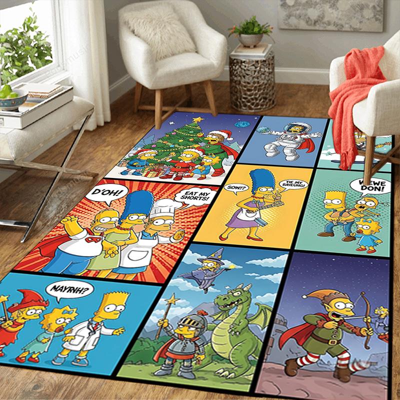 1Pc Simpsons Christmas Special Rug Office Carpet Indoor Outdoor Doormat Nonslip Soft Living Room Christmas Halloween Gift D922845