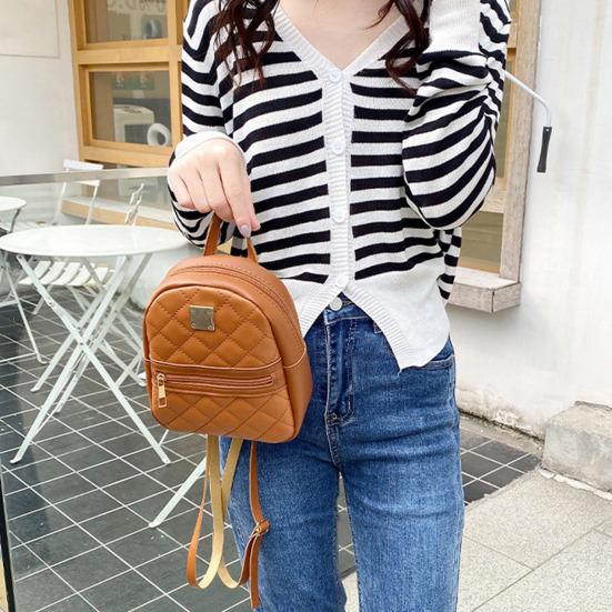 Women Quilted Backpack Purse Waterproof Travel Daypack Convertible Sling Bag Crossbody Purse for Commuting Street Daily Errands