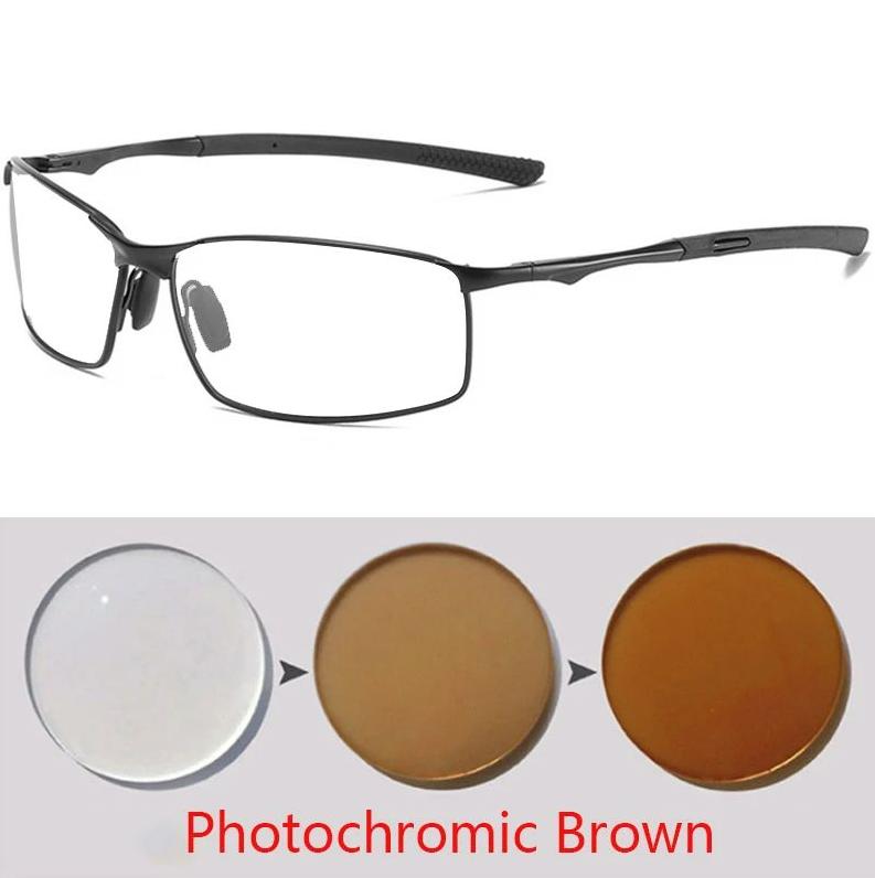 Anti-Glare Square Myopia Sunglasses Men Fashion Metal Driving Prescription Sun Glasses For Male 0 -0.5 -0.75 To -6.0
