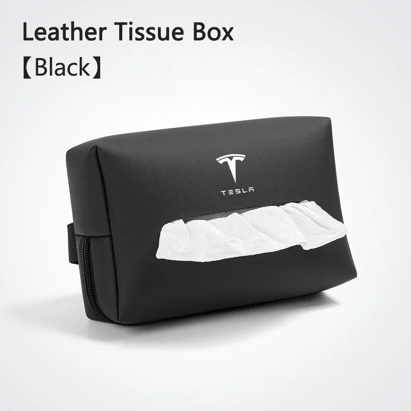 

Car Sticker 2025 Hot Car Interior Tissue Bag Seat Back Tissue Storage Box Holder Accessories For Tesla Model 3 Model S X Model Y чорний