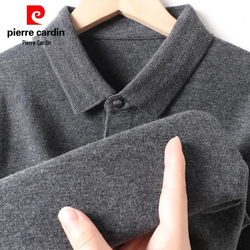 Pierre Cardin Men's 100% Pure Wool Turn-down Collar Pullover Sweater