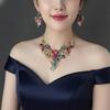 [KK Solis] Necklace and Earrings Set for Women, Luxurious Crystal, for Stage Performances, Concerts, Weddings, Recitals, Ballroom Dance Costumes,