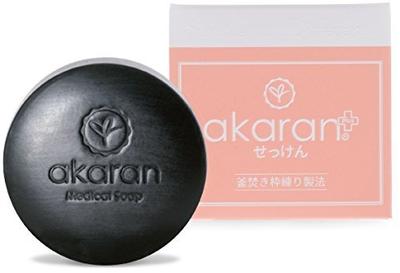 Akaran Plus Medical Charcoal Prickly Pore Blackhead Makeup Glue Natural Sensitive Skin Soap, Soap, Acne, Heat, Removal, Enhancement, Clay,