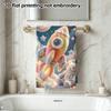 Felt Astronaut Bear Space Rocket Print Bath Towel, Super Soft Absorbent Kids Towel