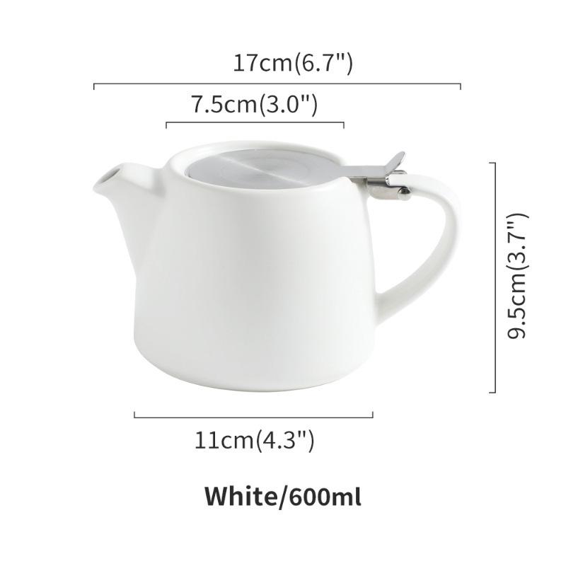 Japanese Style Matte Ceramic Teapot with Stainless Steel Infuser – Wide Range of Colors for Loose Leaf Tea