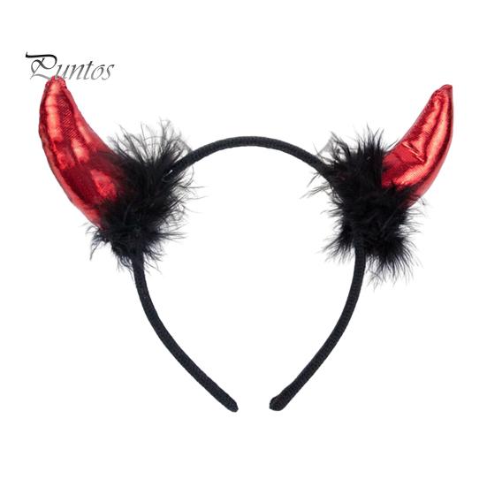 Devil Horn Decor peapael Palus kangast käsitsi valmistatud kerge elastse disainiga juukserõngas Cosplay peod Halloweeni aksessuaarid