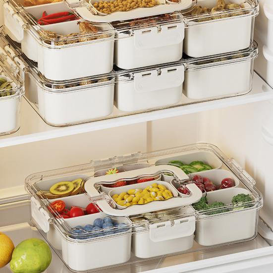 Snack Box Container with Multiple Compartments BPA Free Transparent Lid Design
