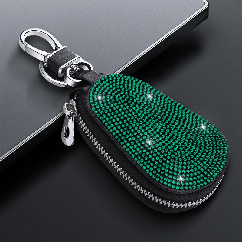 Sparkling Diamond Key Bag with Metal Buckle for Car and Home