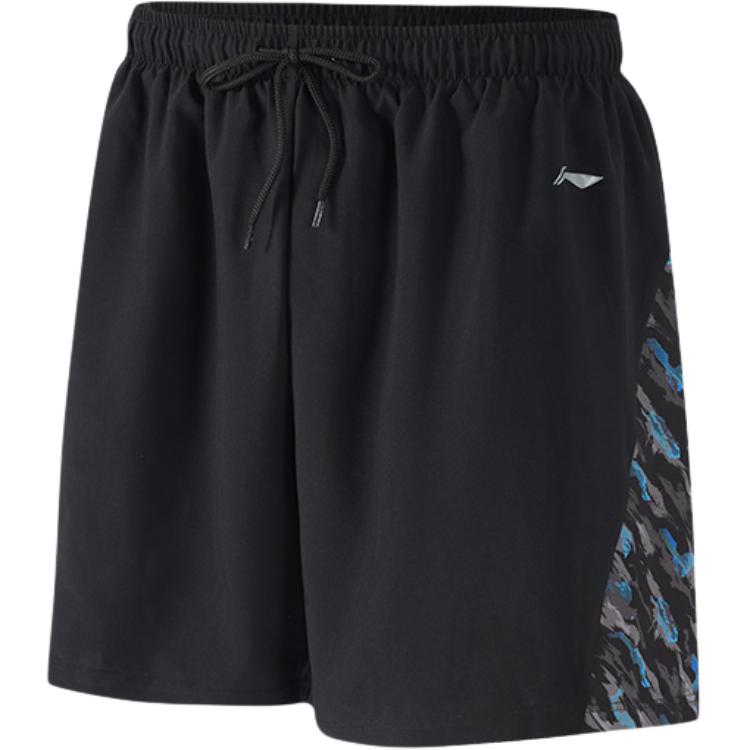 Li Ning Beach Shorts Men s Black 120 Moderate Square Leg Swim Trunks LSYW852+120- 120 6XL
