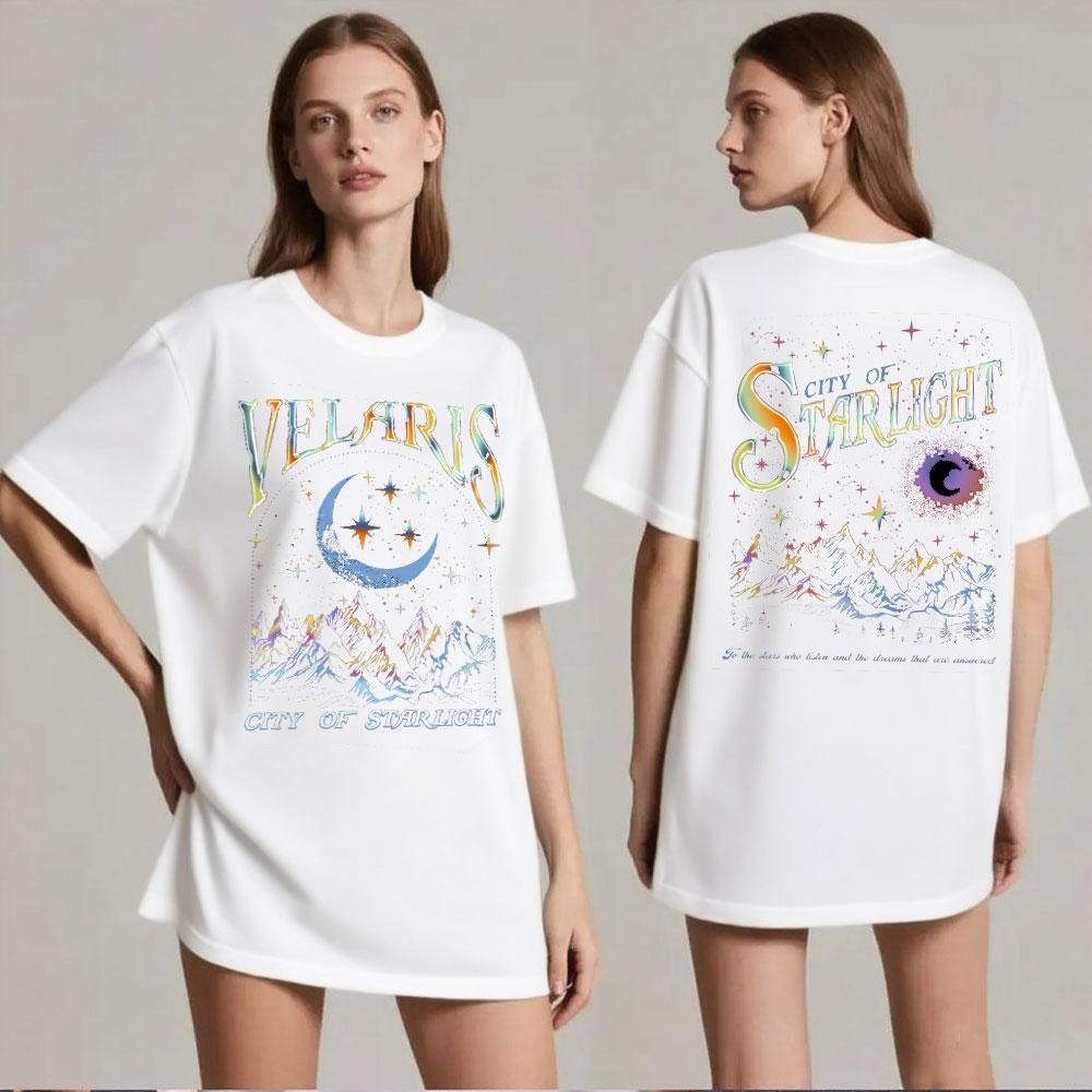 Women Tee Velaris City of Starlight ACOTAR Two-Sided Shirts The Night Court of Dreams Rhysand Cassian Sarah J Maas Booklover Tee