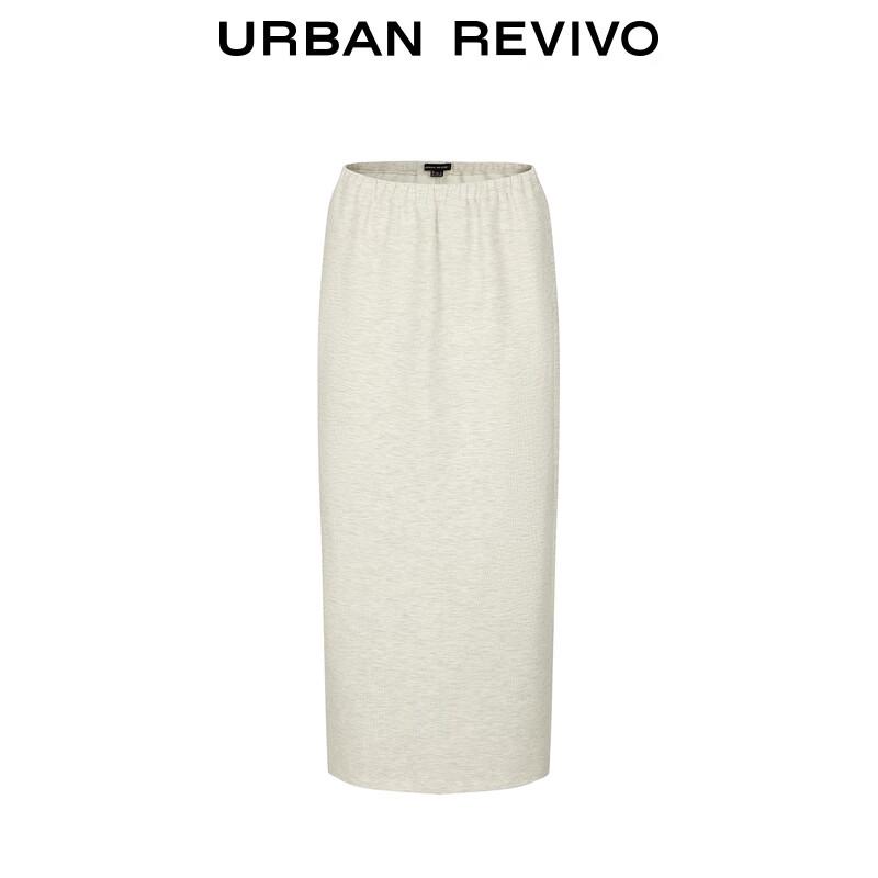 UR Women's Elastic Waist Back Slit Skirt