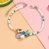 Fashion beach wind turtle starfish bracelet female bohemian beaded scallop pearl turquoise children's anklet