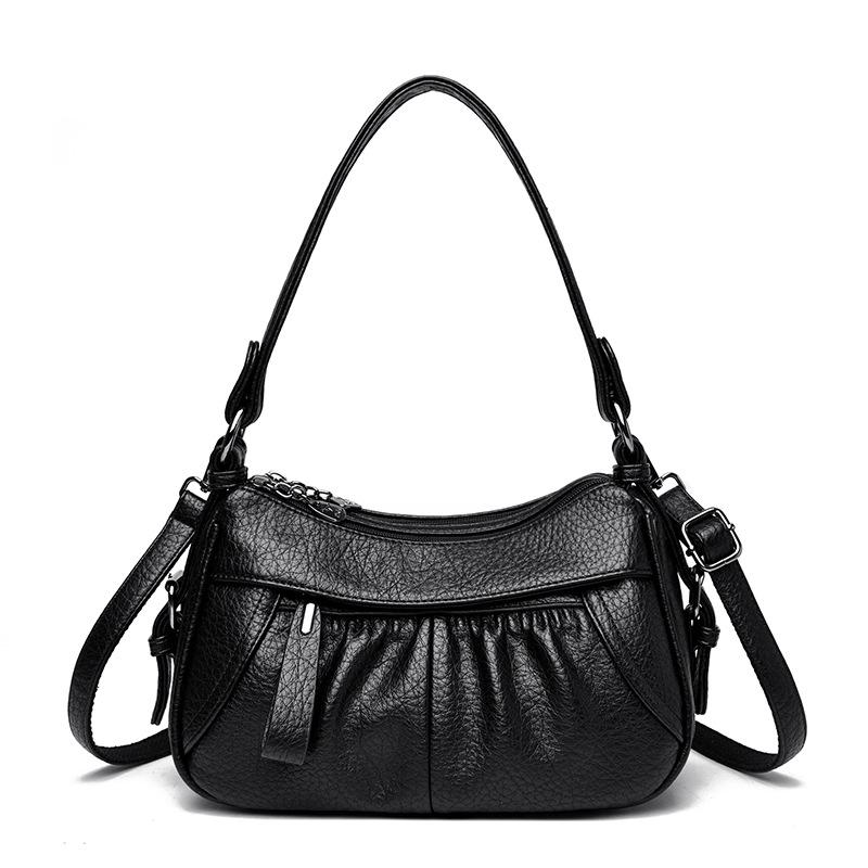 Crossbody Bag - Stylish and Simple, Suitable for Middle-aged Mothers. Soft Leather, Casual Style, Single Shoulder Bag.