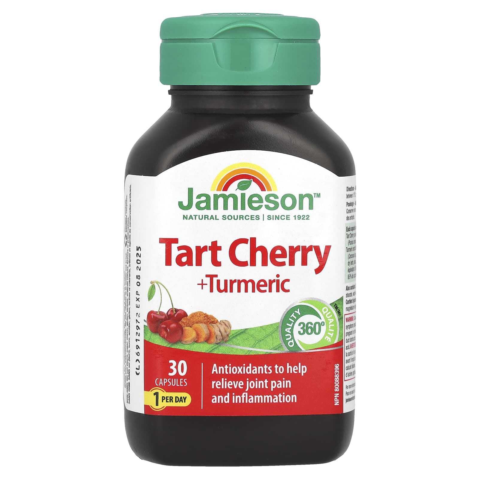 

Tart Cherry + Turmeric, 30 Capsules
