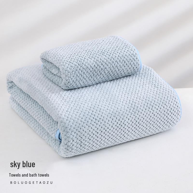 Quick-Dry Coral Fleece 3-Piece Towel Set - Absorbent Cotton for Bath, Beach & Home