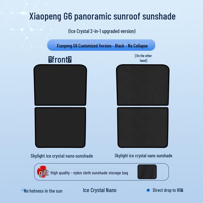 XPeng 23 G6 Sunroof Ice Crystal Sunshade: Heat Insulation, Sun Protection, Privacy Shield, Opaque