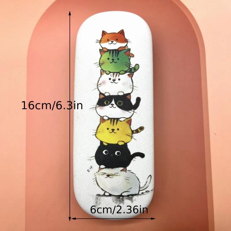 Cute Round-Headed Cat-Themed Contact Glasses Case Stylish and Convenient for Storing Prescription Sunglasses Glasses Storage Box