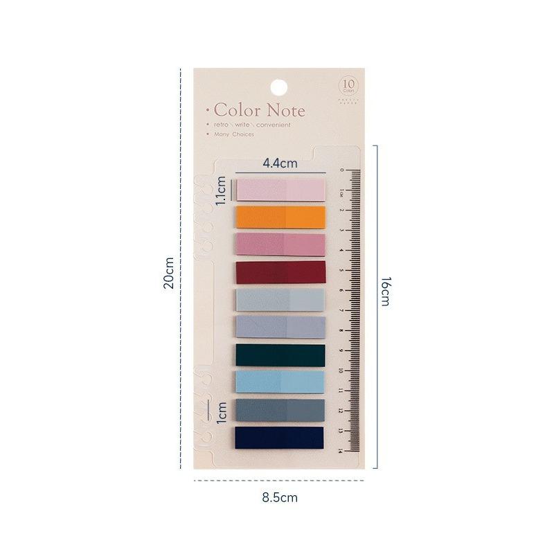 Solid Color Sticky Note Index Label Book Notebook Page Marker Paper Bookmark Tearable Waterproof Stationary Stickers