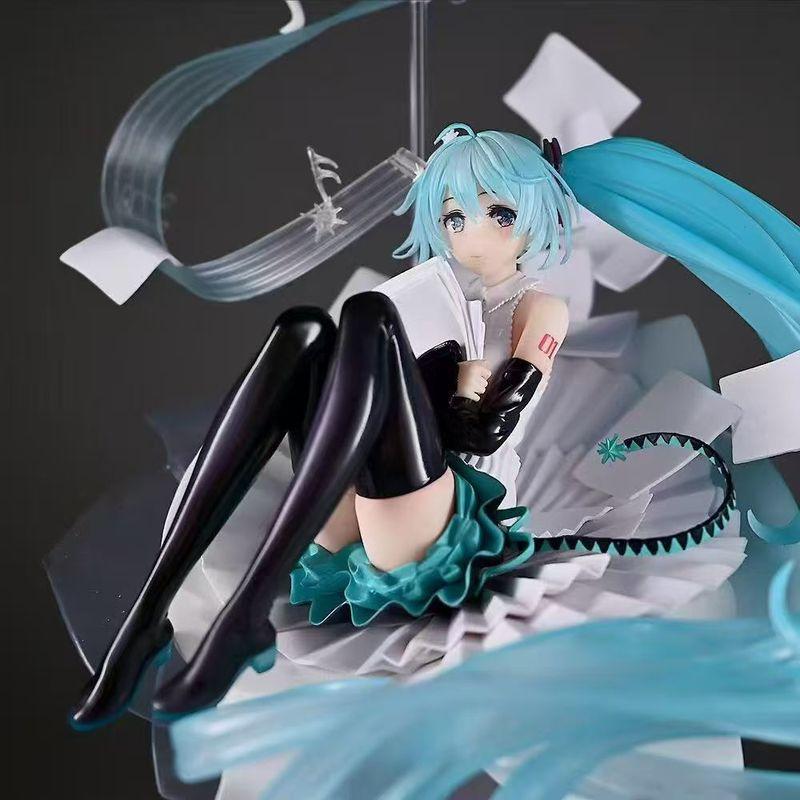 Cartoon Anime Miku Model Figure Anime-Style Desktop Decorative Figurine Computer Case Decoration Collectible Action Figures Gift