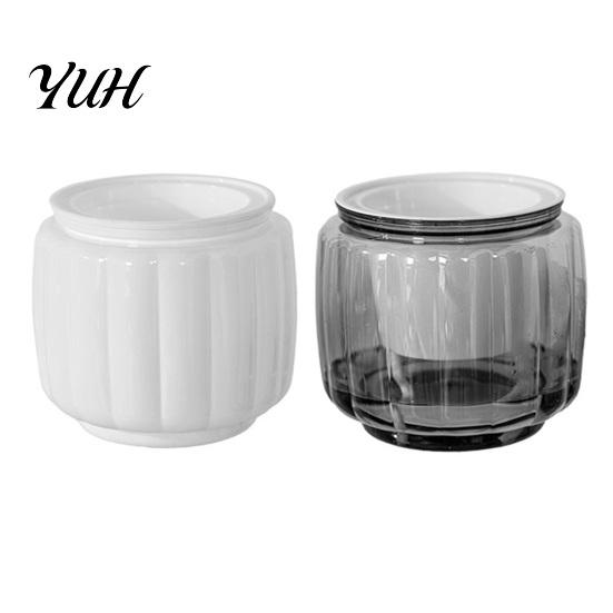 Ceramic Plant Holder Self Watering Pots for Indoor Plants, Plastic Planter with Drainage Wide Mouth Flower Pot Holes, Small Houseplants, African