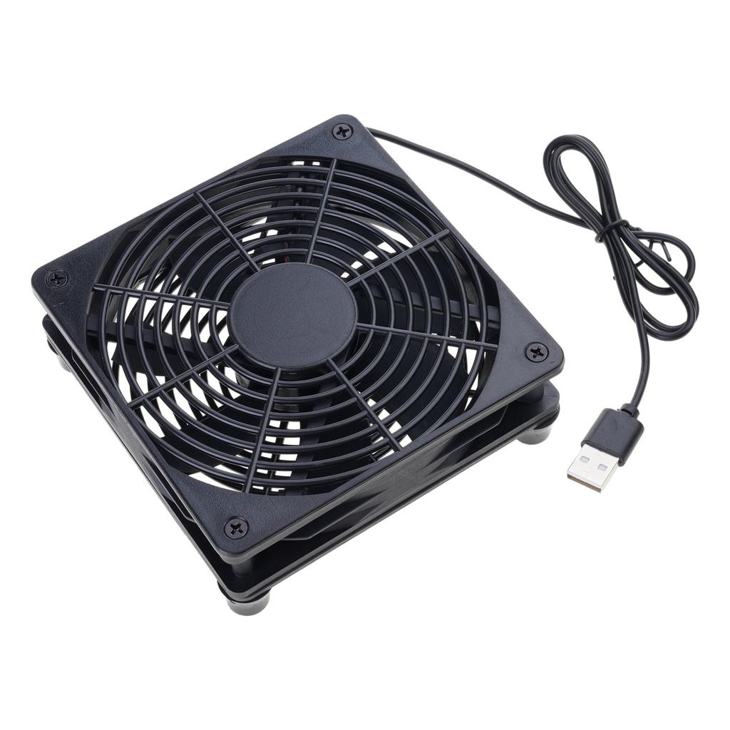 DC 5V USB Powered Router Fan Heat Dissipation Stents PC Cooler TV Box Wireless Cooling 120mm with Protective Net Qui