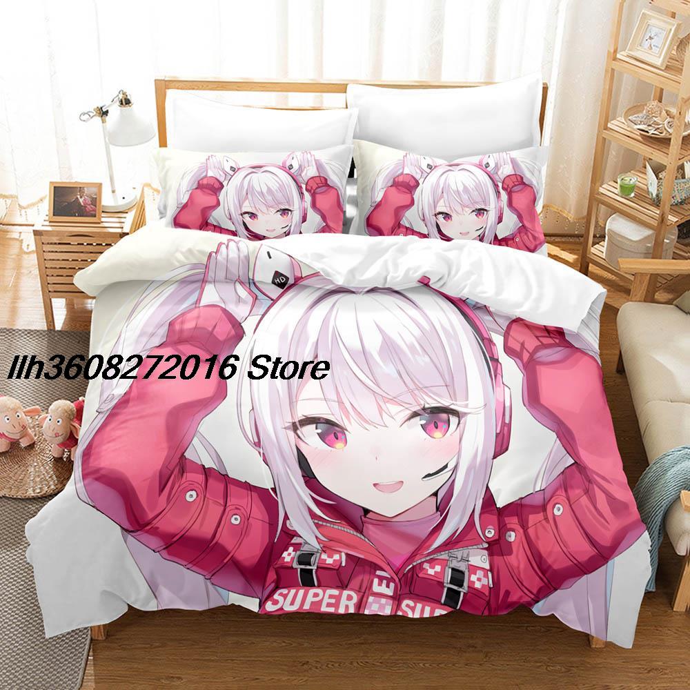 Comforter Kawaii Nikke Bedding Set Single Twin Full Queen King Size Bed Set Aldult Kid Bedroom Three-Piece Suits 3D Anime Bed Sheet S